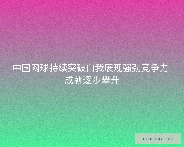 中国网球持续突破自我展现强劲竞争力 成就逐步攀升