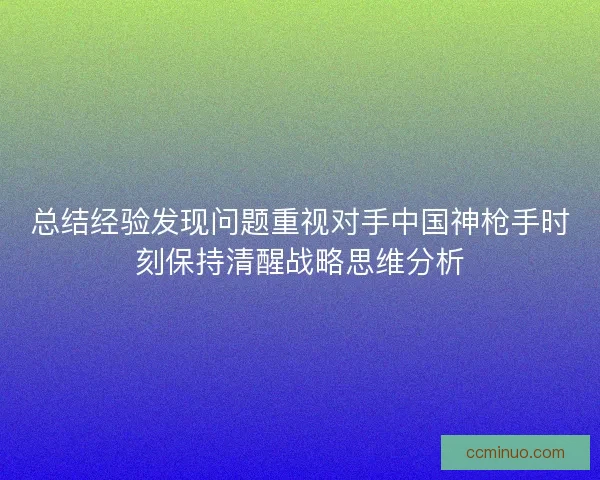 总结经验发现问题重视对手中国神枪手时刻保持清醒战略思维分析
